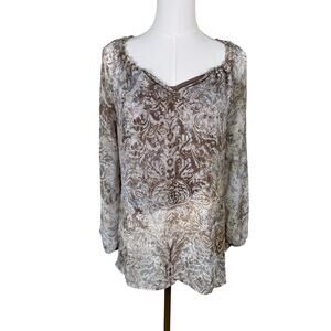 Liz Claiborne Lined Sheer Lightweight Long Sleeve Top US Women's S Petite